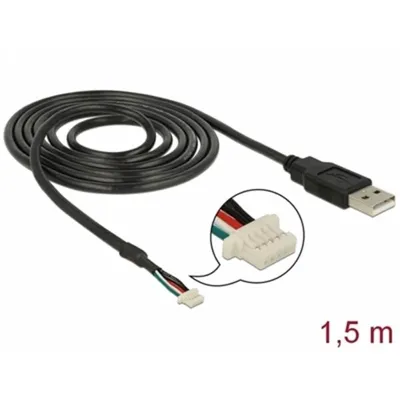 Produktbild von Delock camera plug V5 - Interner und externer USB-Adapter - 5-poliger Anschlussblock (S) zu USB (M) - 1.5 m - Schwarz - für P/N: 96367, 96368, 96369, 96370, 96371, 96372