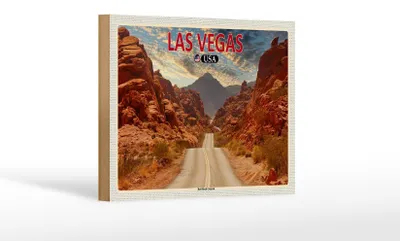 Produktbild von Holzschild Reise 18x12 cm Las Vegas USA Red Rock Canyon Dekoration