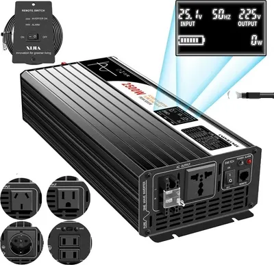 Obrázek produktu pro Solární střídač, čistá sinusoida, LCD displej, 2500W, 24V, 220-230V
