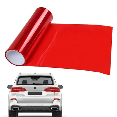 Produktbild von Scheibentönungsfolie Auto Rot Transparent Zuschneidbar Selbstklebend 120x30cm