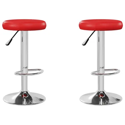 Image de vidaXL Tabouret de bar 2 pcs. Simili cuir rouge