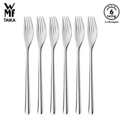 Produktbild von WMF Taika Menügabel Set , 6-teilig, Cromargan® Edelstahl, Essbesteck, spülmaschinenfest, Gabel, Bestecksets, Tafelgabeln, bestecke, Gabelset