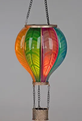 Produktbild von Solar Dekohänger Ballon H. 36cm grün bunt aus Acryl Formano S25