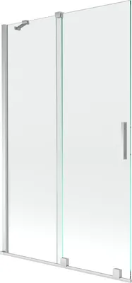 Produktbild von Mexen Velar 2-Flügel-Badewannenwand Regulierbare 110 x 150 cm, transparent, chrom - 896-110-000-01-01