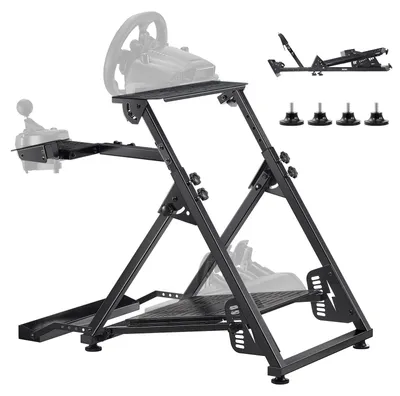 Produktbild von VEVOR Faltbarer Rennlenkradständer, höhenverstellbare universelle Basis kompatibel mit Logitech & Thrustmaster Rennlenkrad und Pedalen, robuster Rahmen für Standard GT/Formula-Sitz, tragbar, Regulär-X-förmiger Quadratrohr