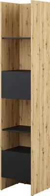 Produktbild von MEBLINI Schrank für Schrankbett Bed Concept - Hochschrank mit Regalen, Fächern und Schublade - BC-23 - Artisan Eiche/Schwarz