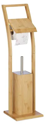 Produktbild von WC-Garnitur Toilettenbürstenhalter WC-Rollenhalter - Bambus - Freistehend ohne Bohren - 74 x 20 x 20 cm - Naturfarben