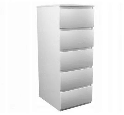 Zdjęcie produktu dla Topeshop W5 BIEL MAT, Biały, 5 szuf., Płyta wiórowa, Monochromatyczny, Nowoczesny, Płyta wiórowa