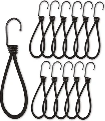 Produktbild von Spanngummi mit Haken 12 Stück Gummispanner mit Hänger Befestigung von Planen Zelt Überdachung Pavillion Outdoor