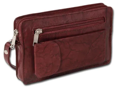 Produktbild von DrachenLeder Handgelenktasche Herren echtes Leder braun 20x4x12 D3OTJ502N
