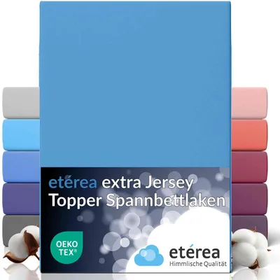 Immagine prodotto di etérea Extra Jersey Topper Lenzuolo con angoli Azzurro - 180x200 - 200x220 cm