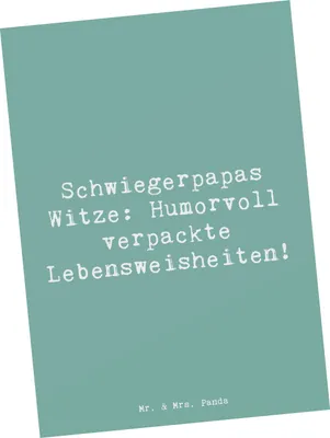 Produktbild von Mr. & Mrs. Panda Postkarte Spruch Schwiegerpapa Witze - Meeresbrise - Geschenk, Postkarten, Fotokarte, Ansichtskarten, Ansichtskarte, Lebensweisheiten, Humor, Grußkarte