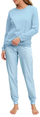 Produktbild von CALIDA Lovely Nights Bündchen-Pyjama Damen Cascade Blue 36-38