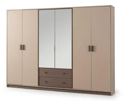 Immagine prodotto di Armadio beige con specchio. Armadio grande