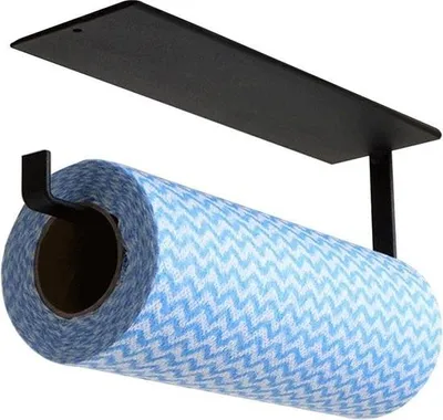 Produktbild von Küchenrollenhalter ohne Bohren – selbstklebend – schwarz