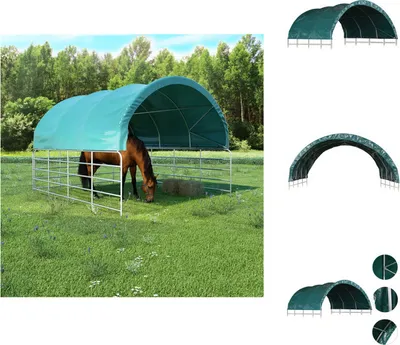 Produktbild von vidaXL Weidezelt PVC 3,7x3,7 m Grün - Pavillons & Partyzelte