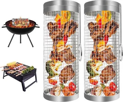 Immagine prodotto di Contenitore mobile per carbone da barbecue in acciaio inossidabile - Accessori per barbecue da campeggio