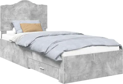 Immagine prodotto di vidaXL Struttura letto con cassetti grigio cemento 100 x 200 cm materiale a base di legno