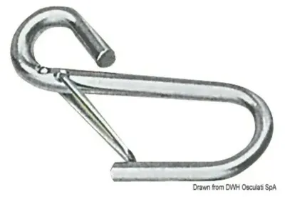 Productafbeelding van RVS veiligheidshaken met veersluiting, 95 mm, Osculati 09.850.00