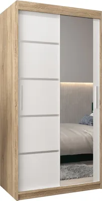 Produktbild von Kleiderschrank, Schiebetürenschrank Schlafzimmer, Schrank mit Spiegel VERONA 2 100 cm