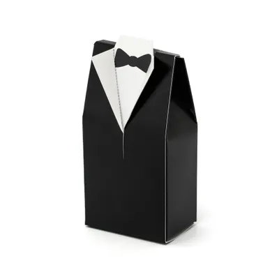 Immagine prodotto di Scatola per regali 5x3x9,5 cm Sposo 10 pezzi Nero Bianco