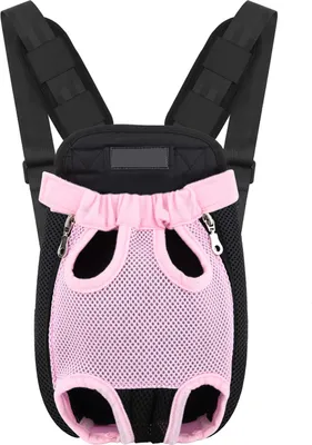 Produktbild von Haustierrucksack, Atmungsaktiv und Bequem Haustier Rucksack, Speziell für Klein Mittler Hunde Katzen Welpen Verstellbar Beinen heraus Rucksäcke Haustier Tragbar Reisetasche, M, Rosa