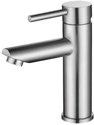 Obrázek produktu pro Vodovodní baterie do koupelny – výška 8,5 cm – směšovací baterie pro teplou a studenou vodu – jednopáková koupelnová baterie – směšovací baterie z leštěné nerezové oceli