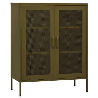 Image de vidaXL Armoire de stockage vert olive 80x35x101,5 cm Acier