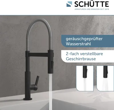 leiser Wasserfluss und zwei verschiedene Strahlarten