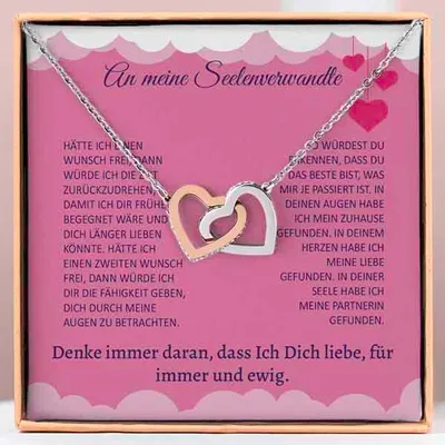 Produktbild von An meine Seelenverwandte - Verbundene-Herzen-Halskette für Damen - LOVE_HEARTS