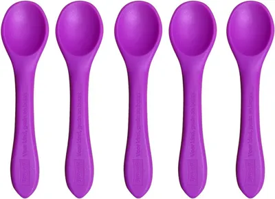 Set von 5 weichen Silikon-Babylöffeln - BPA-frei, ideal für selbstständiges Essen - geeignet für Kleinkinder und Kinder