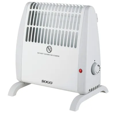 Produktbild von SOGO SS-18405 Konvektionsheizung, kleiner Elektroherd, Konvektor mit einstellbarem Thermostat für geringen Verbrauch, 530 Watt weiße Farbe