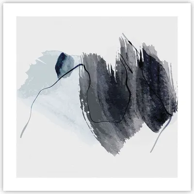 Produktbild von Poster - Poster ohne Rahmen - Blau Grau Aquarell - 50x50 cm - Wand Bild - Wanddeko - Wandbilder - Kunstposter - Wandposter - Bilder - Kunstdruck - Wanddekoration - Wandbild - P2XAC50x50-4975