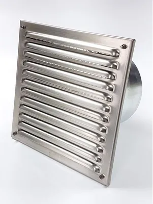 Produktbild von CB-tec Außenluftgitter 21 x 21 cm mit Anschlußstutzen 100 mm Edelstahl