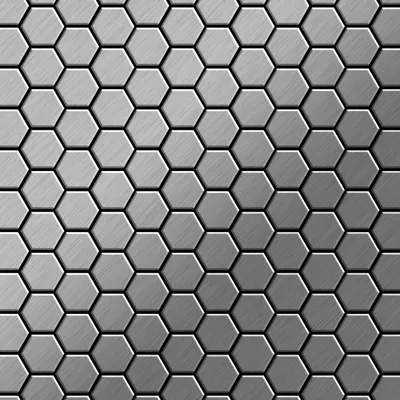 Produktbild von Mosaik Fliese massiv Metall Edelstahl gebürstet grau 1,6mm stark Honey-S-S-B