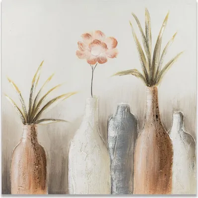 Produktbild von Wandbild Vasen mit Blumen B 60x60cm quadratisch auf Leinwand Formano WA