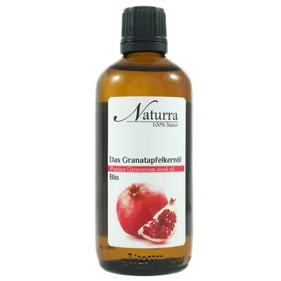Bio Granatapfelkernöl 100ml kaltgepresst unraffiniert Glasflasche – Anti-Aging Gesichtsöl Kosmetik
