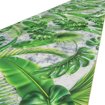 Produktbild von Küchenläufer Küchenteppich Teppichläufer Läufer EADA Grün Palmenblätter Robust Breite 52cm Länge 180cm