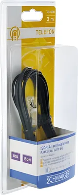 Image de Schwaiger Câble modem RJ11 6P2C -> RJ45 8P2C 3m noir