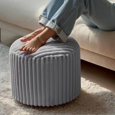 Image de Omgoods - Repose-pieds rond pour le salon, léger et lavable