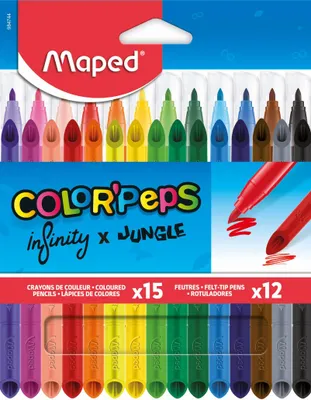 Produktbild von Maped Kombipackung Buntstifte INFINITY/Fasermaler COLOR'PEPS 27-teilig