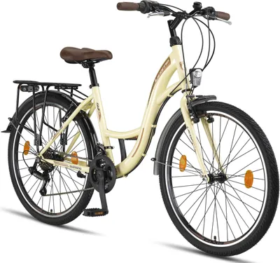 Produktbild von Licorne Bike Stella Premium City Bike 20,24,26 und 28 Zoll Fahrrad für Mädchen Herren und Damen 21 Gang (6 Gang bei 20 Zoll) Holland Citybike