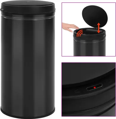 Produktbild von Automatischer Sensor-Mülleimer 70 L Kohlenstoffstahl Schwarz