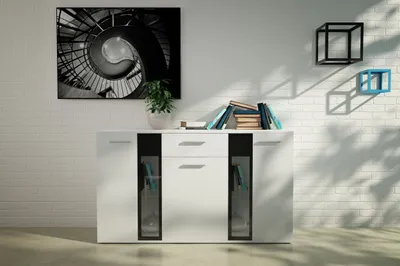 Produktbild von Kommode Sideboard SALSA Wohnwand Wohnzimmer Anbauwand Weiss matt