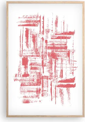 Produktbild von Gerahmtes Poster - Rahmen in heller Eiche - Rot Textur Muster - 61x91,5 cm - Wand Bild - Wanddeko - Wandbilder - Kunstposter - Wandposter - Bilderrahmen - Bilder - Kunstdruck - P2NPA61x91-5048