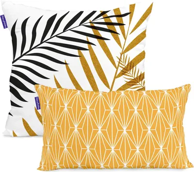 Image de Set de housses de coussin HappyFriday Foliage multicolore 2 pièces