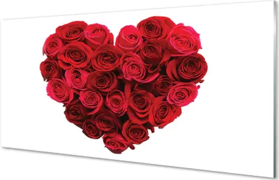 Produktbild von Glasbilder 140x70 Wandkunst Herz aus Rosen