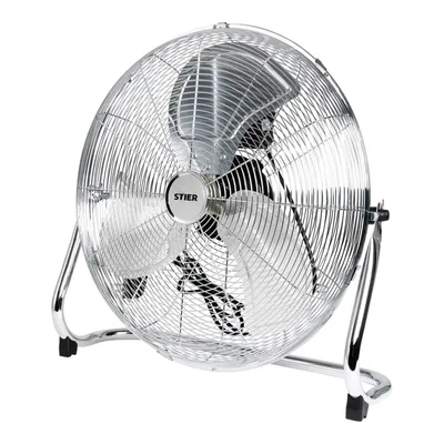 Produktbild von STIER Ventilator, 145 W, Bodenventilator in Metall-Optik, Durchmesser 50 cm, 3 Ventilationsstufen Geschwindigkeitsstufen, für Innen- und Außen geeignet, Kraftvoll, stabiler Standfuß