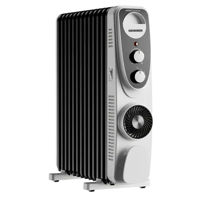 Productafbeelding van Heinner HOH-MVT13WH-BK, Elektrische olie radiator, Olie, Binnen, Vloer, Zwart, Wit, Draaibaar, Knopbediening