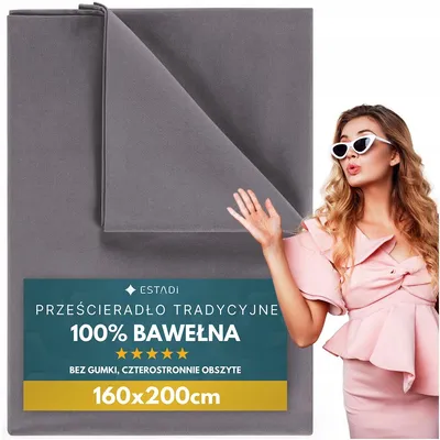 Produktbild von Estadi Traditionelles Bettlaken ohne Gummizug 160x200cm Baumwolle